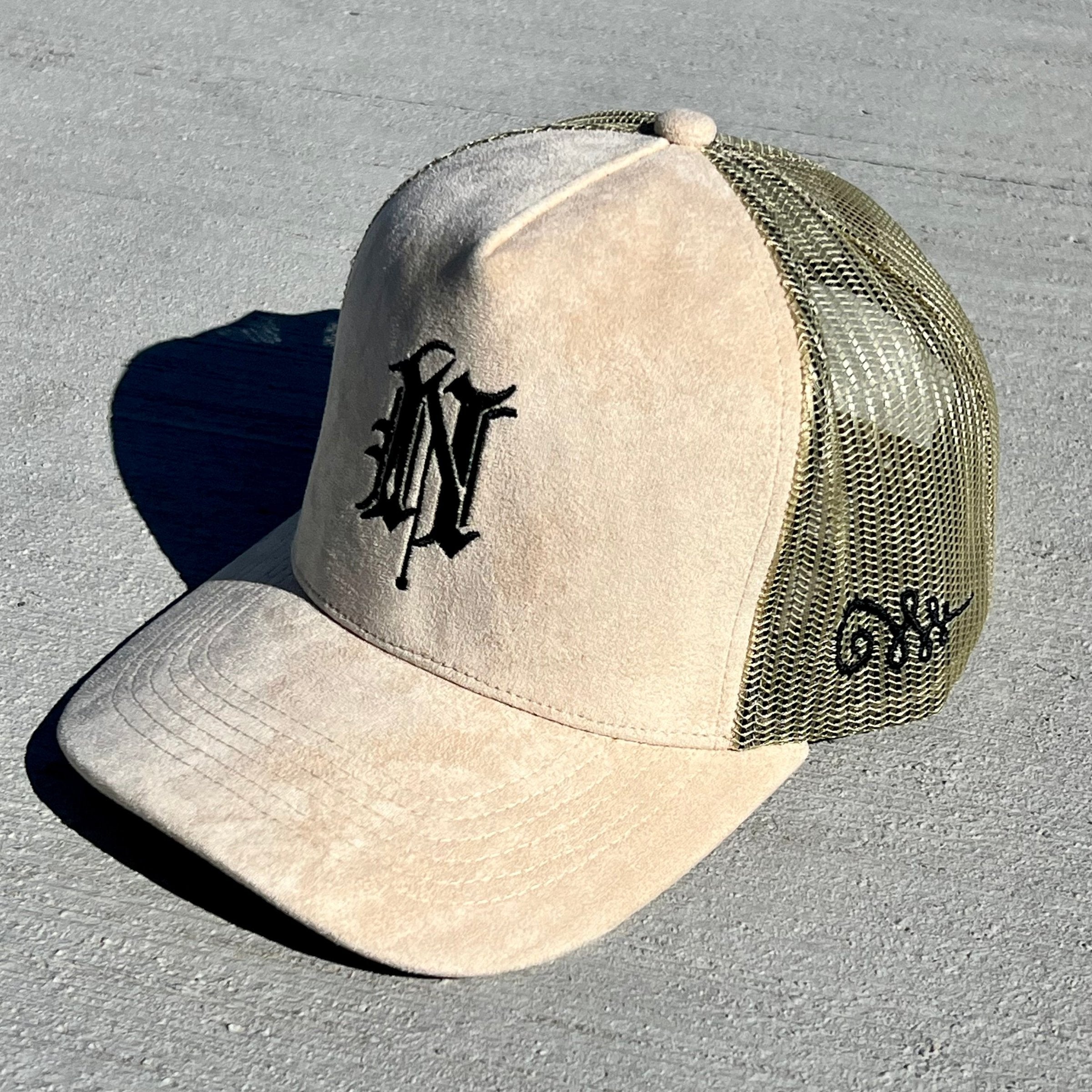 Suede Trucker Hat - Tan/Black