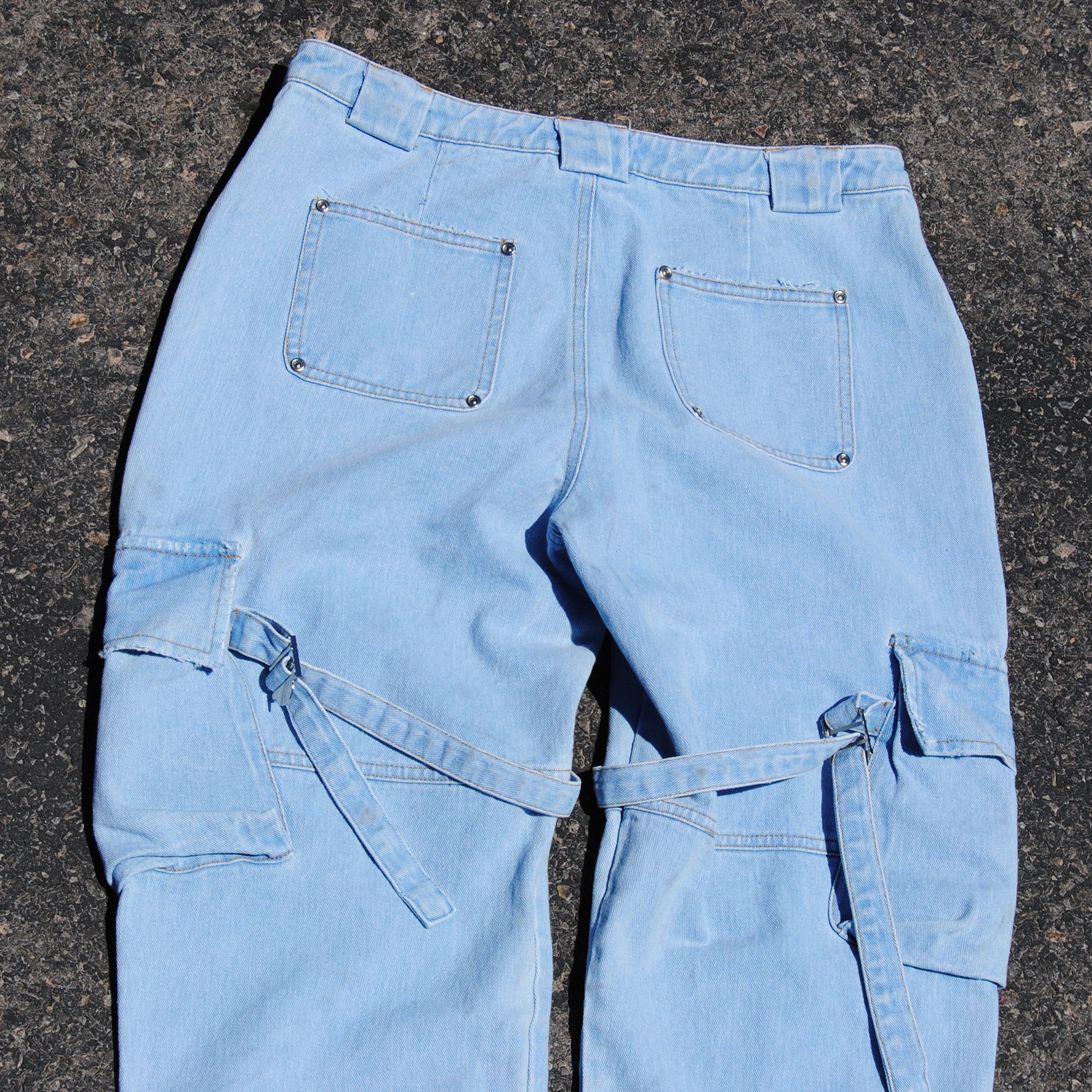 Light Wash Denim Natural Cargos